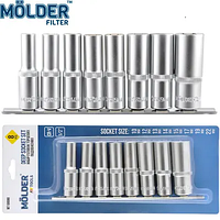 Набір головок високих 8од. 1/2" (10-22мм) 6 гран. "Molder" (МТ68008) планка (5шт/уп)