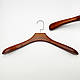 Дерев'яні вішаки плічка для одягу коричневого кольору широкі, довжина 450 мм., фото 2