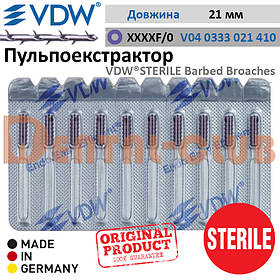 Пульпоекстрактор ручний ВДВ стерильний (VDW ® STERILE Barbed Broaches), блістерна упаковка 10 шт, розмір / №