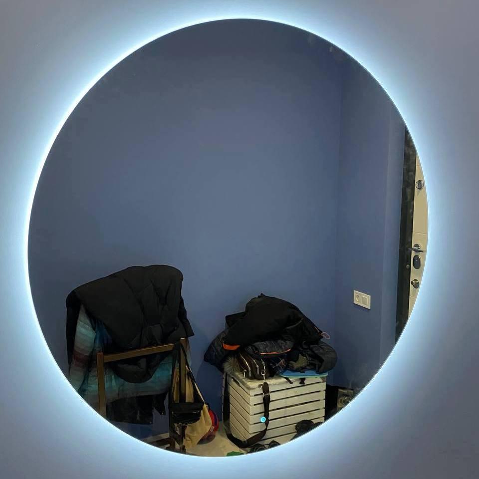 Дзеркало кругле настінне з LED підсвічуванням по периметру, фото 1