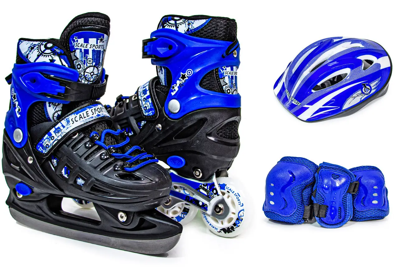 Комплект Ролики — Ковзани 2В1 SCALE SPORTS Сині, розмір 29-33