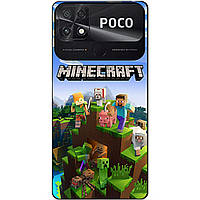 Силіконовий бампер чохол для Xiaomi Poco C40 з малюнком Minecraft