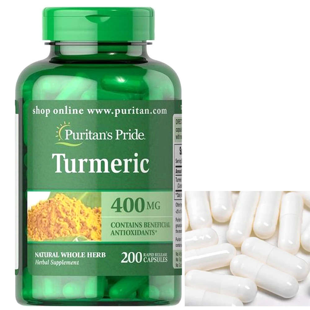 Екстракт куркуміна Puritan's Pride Turmeric 400 mg 200 caps, фото 1