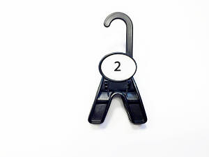 Експозиційна прищіпка для аксесуарів подвійна, чорного кольору