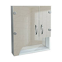 Зеркальный шкаф с фигурными фасадами и открытой полкой для ванной комнаты Tobi Sho ТB6-55 550х600х125 мм