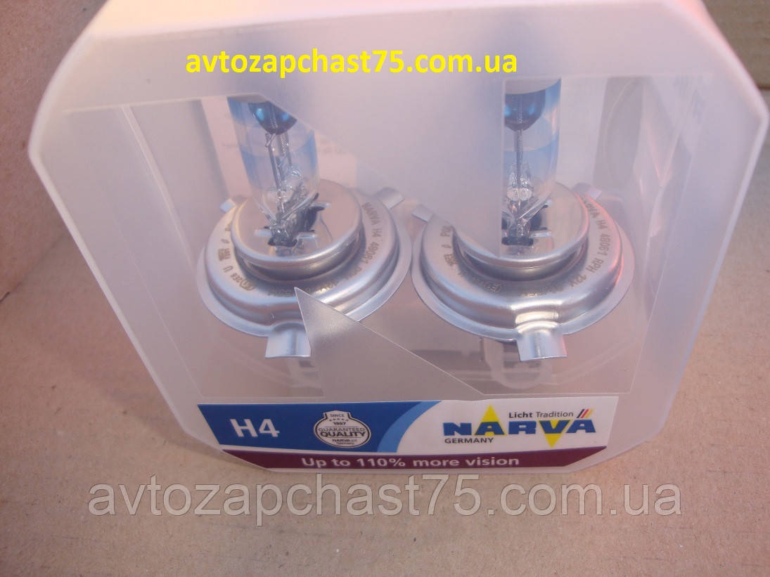 Лампочки H4 12 V 60/55W P43t Range Power +110 (комплект 2 штуки) Narva, Німеччина, фото 1