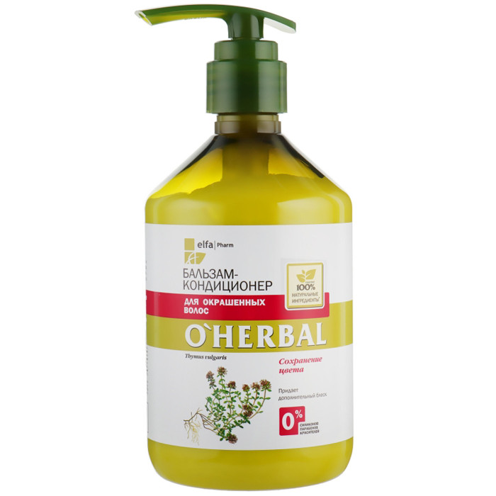 Бальзам-кондиціонер для фарбованого волосся «Збереження кольору» O'Herbal Conditioner For Colored Hair 500мл