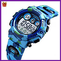 Детские спортивные водостойкие тактические часы Skmei Kids Часы для спорта цифровые детские синие
