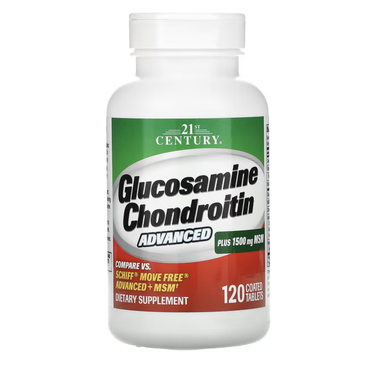 Glucosamine Chondroitin plus MSM Advanced - 120 таблеток - 21st Century (Глюкозамін Хондроїтин МСМ 21 Сенчурі)