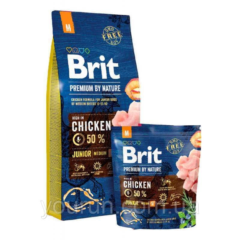Brit Premium Dog Junior M для цуценят і молодих собак середніх порід 1 кг