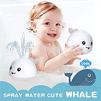 Игрушка для ванной Кит с фонтаном Bath Toys светящийся, кит-фонтан для купания с подсветкой