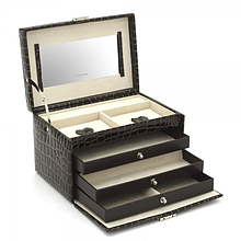 Скринька для зберігання коштовностей лакова шкіра крокодил "Jolie" від німецького бренду Friedrich Lederwaren