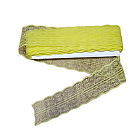 Кружево Синтетика, ширина: 4 см, Цвет: Желтый (1 метр)