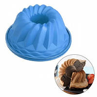 Силиконовая форма для кекса | для выпечки пирога | силиконовая | круглая | "Кекс" | синяя