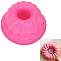 Силиконовая форма для кекса | для выпечки пирога | силиконовая | круглая | "Кекс" | диаметр 5 см розовый