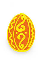 Кондитерский декор украшение на пасху пасхальное яйцо с орнаментом, оранжевое