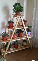 Полиця | підставка складана для рослин із дерева | поличка для квітів (дерев'яна) | 4 яруси