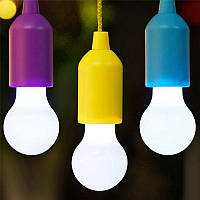 Лампа (светильник) портативный на батарейках | светодиодная лампочка (ночник) на веревке