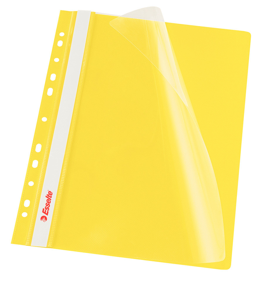 Швидкозшивач Esselte VIVIDA А4 з прозорим верхом і перфорацією,колір "жовтий" в уп. по 10 шт арт. 13584 (E:FlatFile Punched VIVIDA