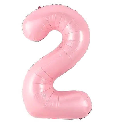 Кулька Цифра "2" (80 см) колір рожевий, фото 2