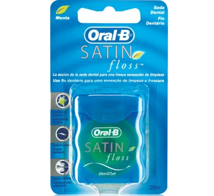 Зубна нитка з сатиновим покриттям, м'ята E947 ORAL-B Satin Floss 25 м