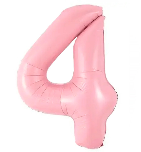 Кулька Цифра "4" (40 см) колір рожевий