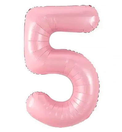 Кулька Цифра "5" (80 см) колір рожевий, фото 1