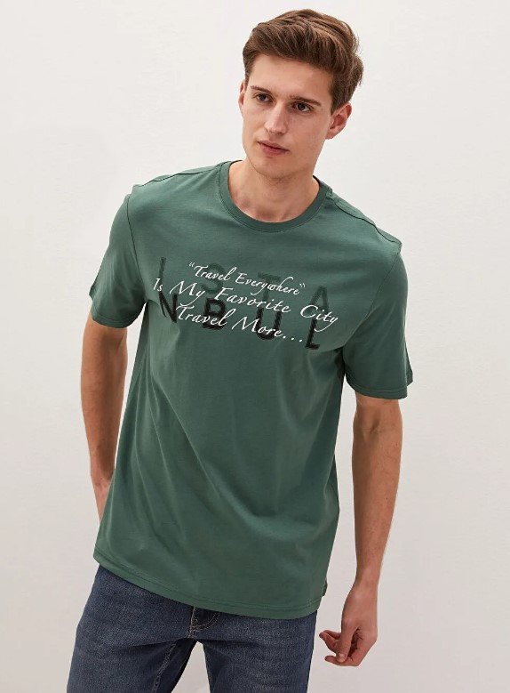 Зелена чоловіча футболка LC Waikiki/ЛС Вайкікі Istanbul. фірмова Туреччина