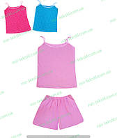 Пижама женская оптом с шортами, летняя женская пижама (майка с шортами) хлопок р.46 50 54