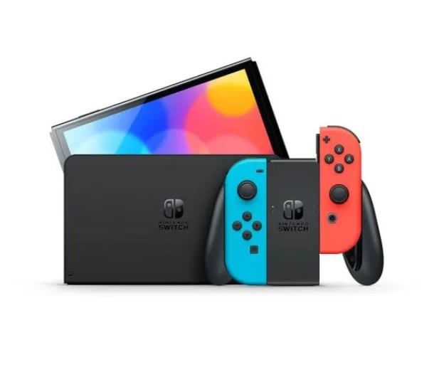 Nintendo Switch OLED with Neon Blue and Neon Red Joy-Con (NSH007)