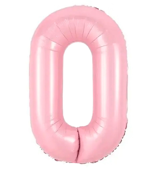 Кулька Цифра "0" (40 см) колір рожевий