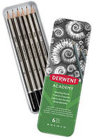 Набор чернографитных карандашей Derwent Academy Sketching Tin. 6шт.