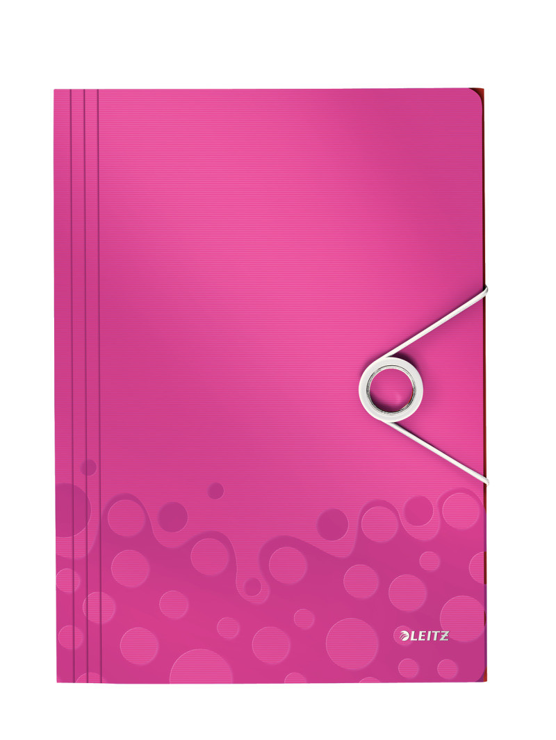 Папка-бокс на резинці Leitz WOW, A4 PP на 150 арк., колір "рожевий металік", арт. 45990023