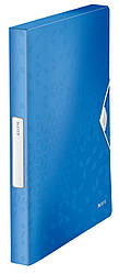 Папка-бокс на резинці Leitz WOW, A4 PP на 250арк., колір "синій металік", арт. 46290036