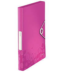 Папка-бокс на резинці Leitz WOW, A4 PP на 250арк., колір "рожевий металік", арт. 46290023