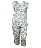 Опт женская пижама летняя, хлопковая пижама женская с бриджами от производителя р. 46 50 54