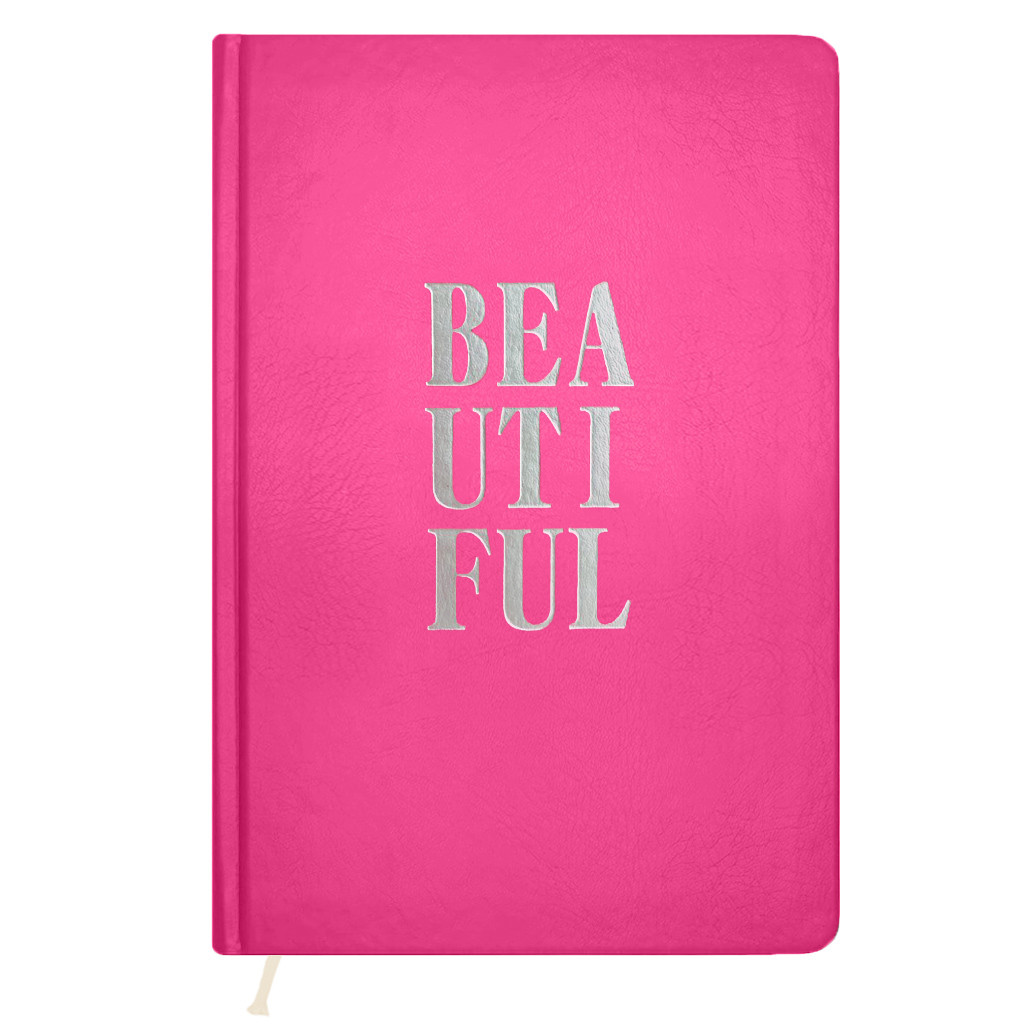 Записна книжка А5, 96 аркушів, лінія, обкладинка штучна шкіра, рожева, Beautiful, фото 1