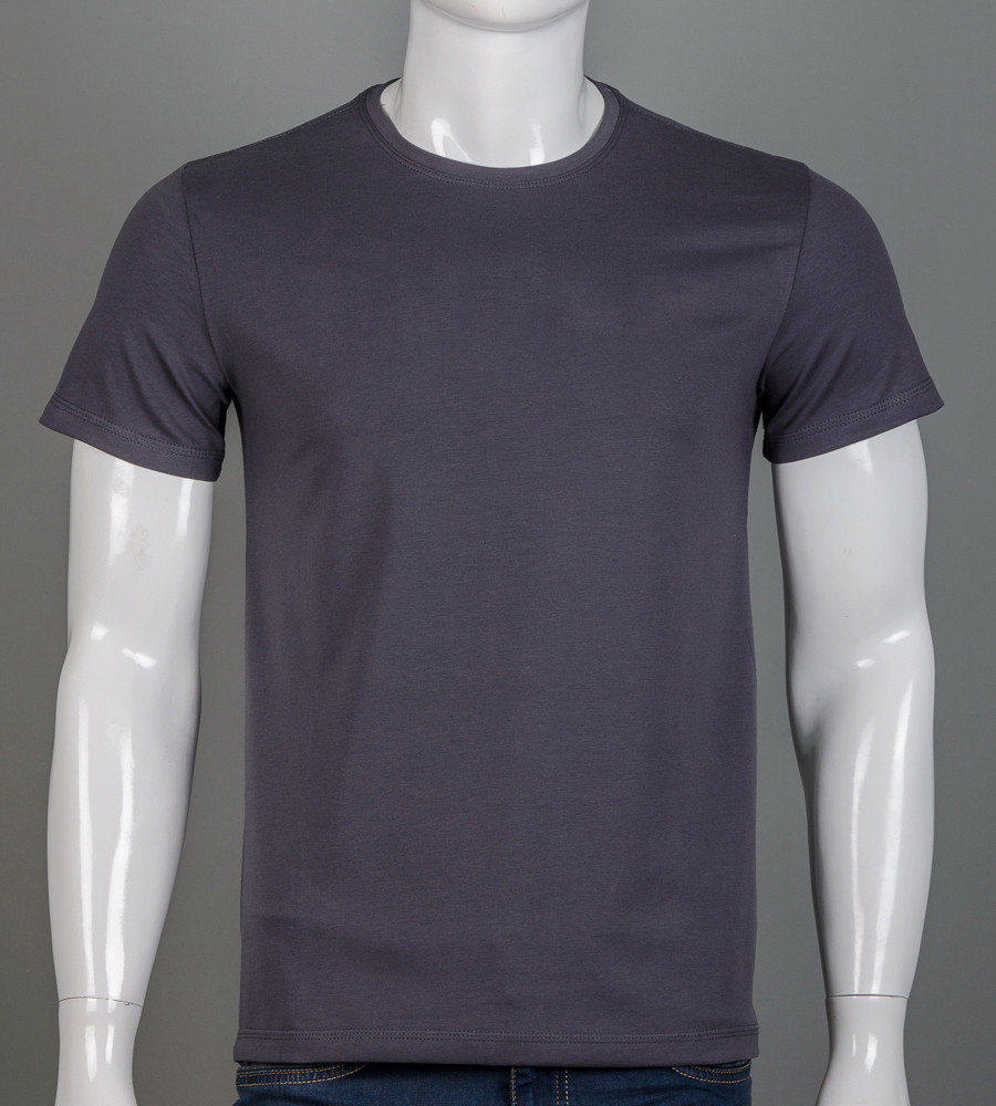 Футболка чоловіча Однотонна Сірий 2300м, XL (1шт)