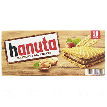 Вафлі фундук Ханута Hanuta haselnuss 10*22g 20пач/ящ (Код: 00-00011983)