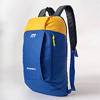 Детский рюкзак синий с желтым для прогулок и тренировок легкий 111