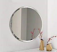 Зеркало круглое серебро (натуральный цвет) фацет 1см