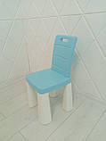 Набір столик + 3 стільця бірюзовий з білими ніжками ТМ DOLONI, фото 7
