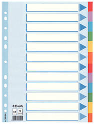 Картонні роздільники для листів Esselte. 12 роздільників.