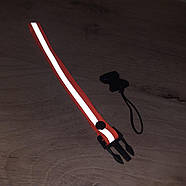 Брелок світловідбивний 19 см*1 см Жовтогарячий (KG-6507), фото 2