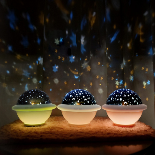 Дитячий нічник музичний портативний проєктор зоряного неба Night Light сатурн, фото 1