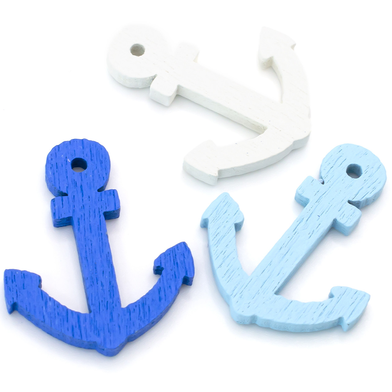 Ґудзики клейові фігурні Якір дерев'яні 25х20 мм 25 шт. Різнокольоровий, фото 1