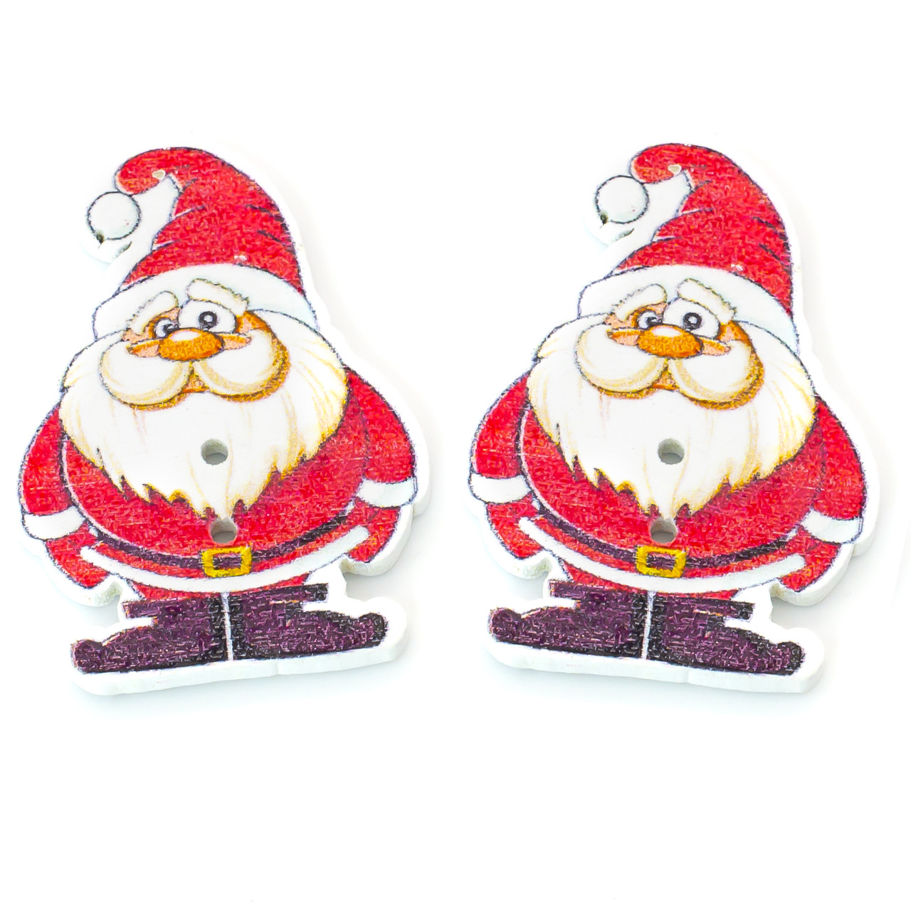 Ґудзики фігурні Санта Клаус дерев'яні 35х24 мм 15 шт. Різнокольоровий, фото 1