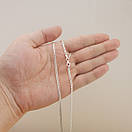 Жіночий срібний ланцюжок ромб. Біла цепочка на шию срібло 925, фото 3