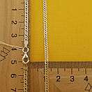 Жіночий срібний ланцюжок ромб. Біла цепочка на шию срібло 925, фото 6