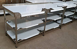 Стіл виробничий із двома полицями 2000х700х850 мм із нержавіючої сталі